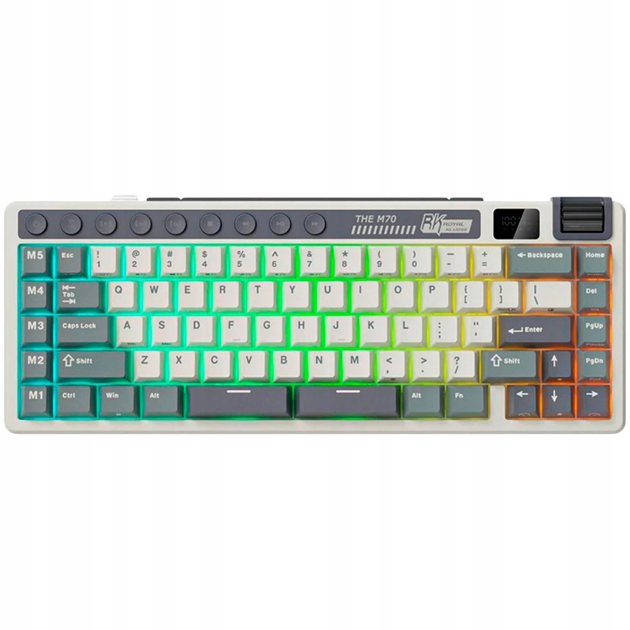 ROYAL KLUDGE RK M70 Cyan Purple Gaming Keyboard Cream switch — 3