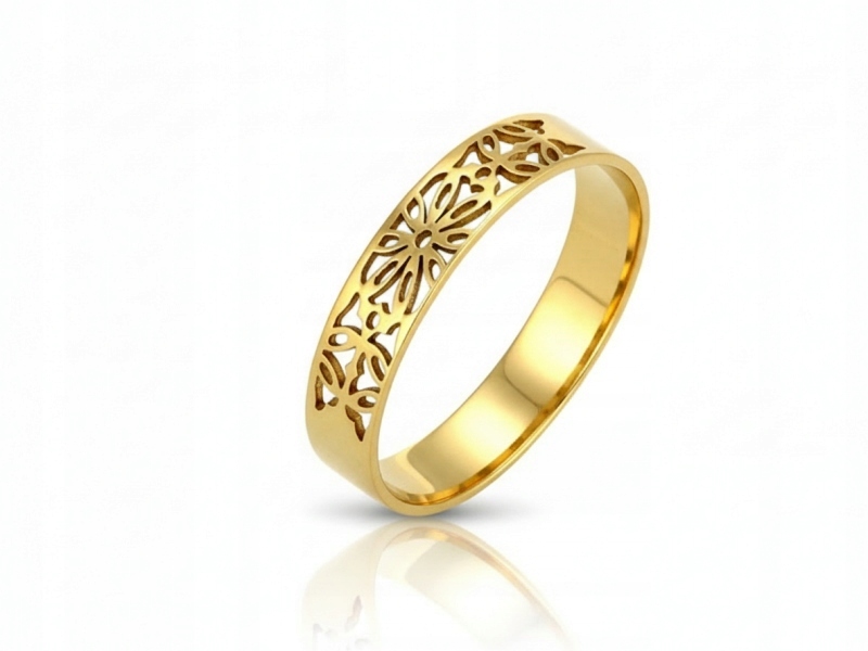 Dámský zlatý prstýnek 585 14 karátů, elegantní