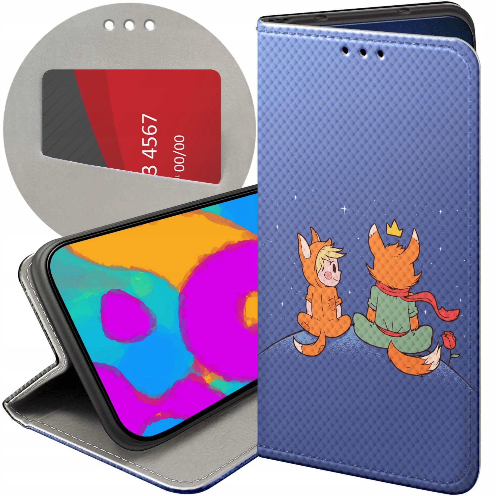 Etui Z Klapką Do Oppo A40 Mały Książę Lisek Róża Planeta Futerał Case
