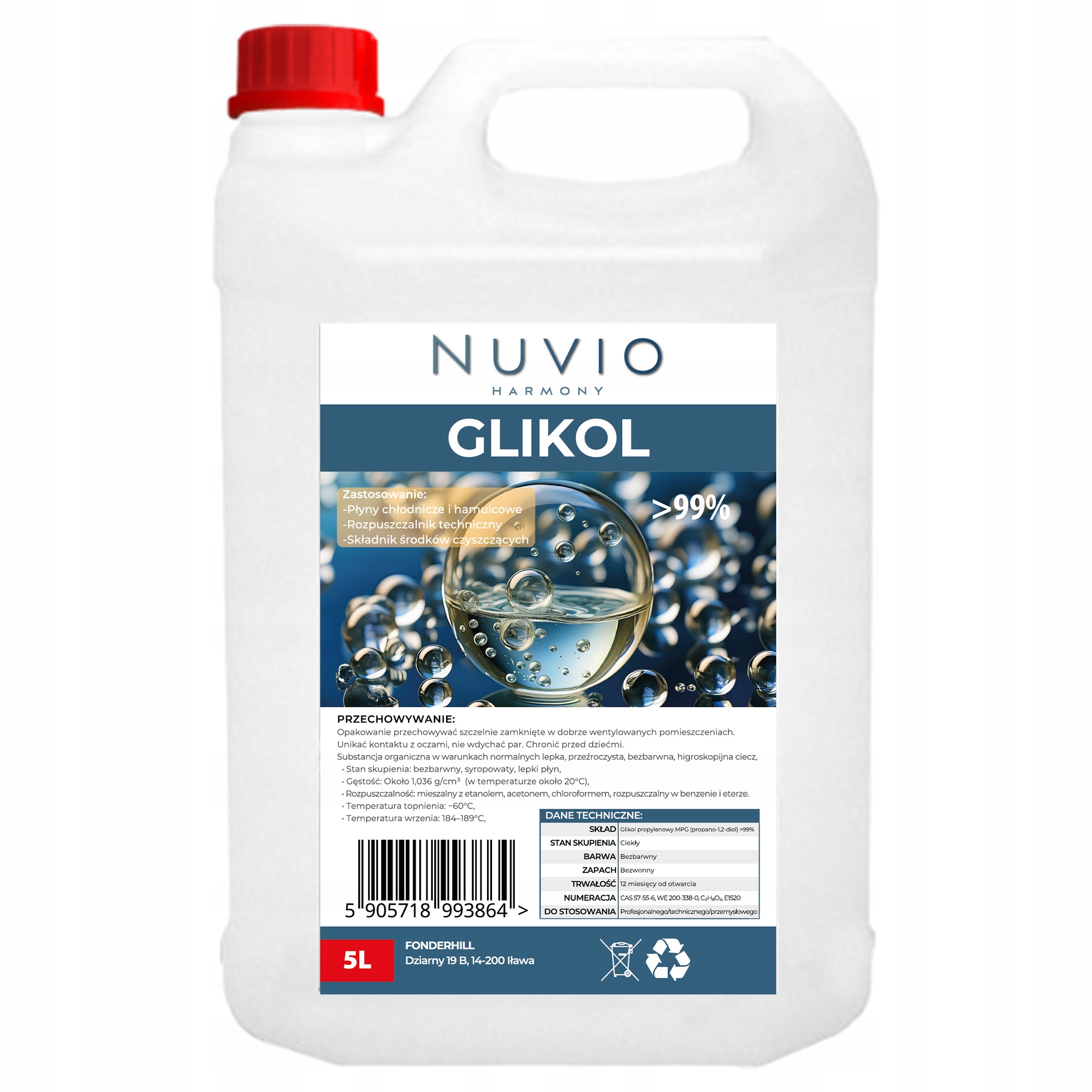 Glikol Propylenowy 5L Czysty Nuvio