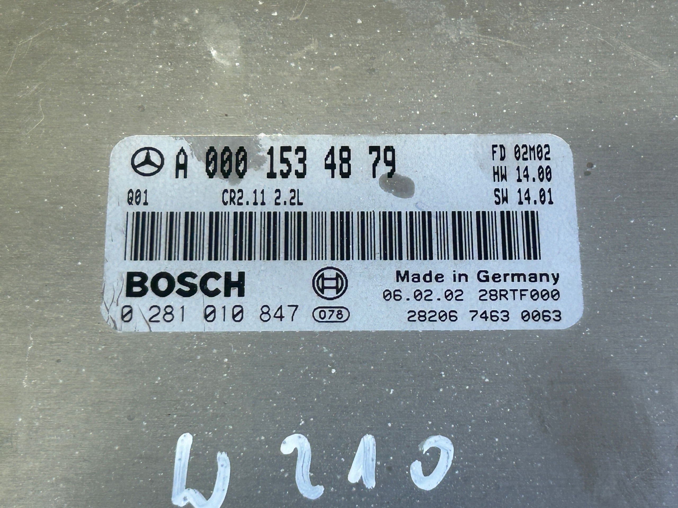 MERCEDES W210 2,2 CDI computer centralina motore A0001534879