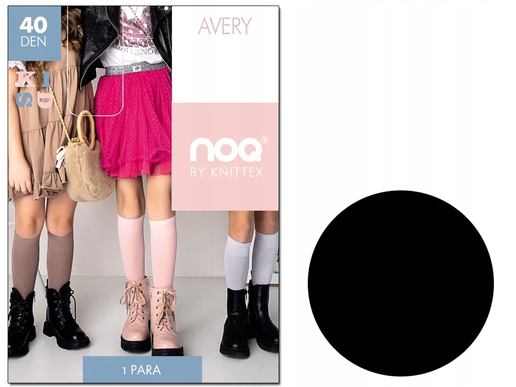 

Podkolanówki dziewczęce gładkie z mikrofibry Nero