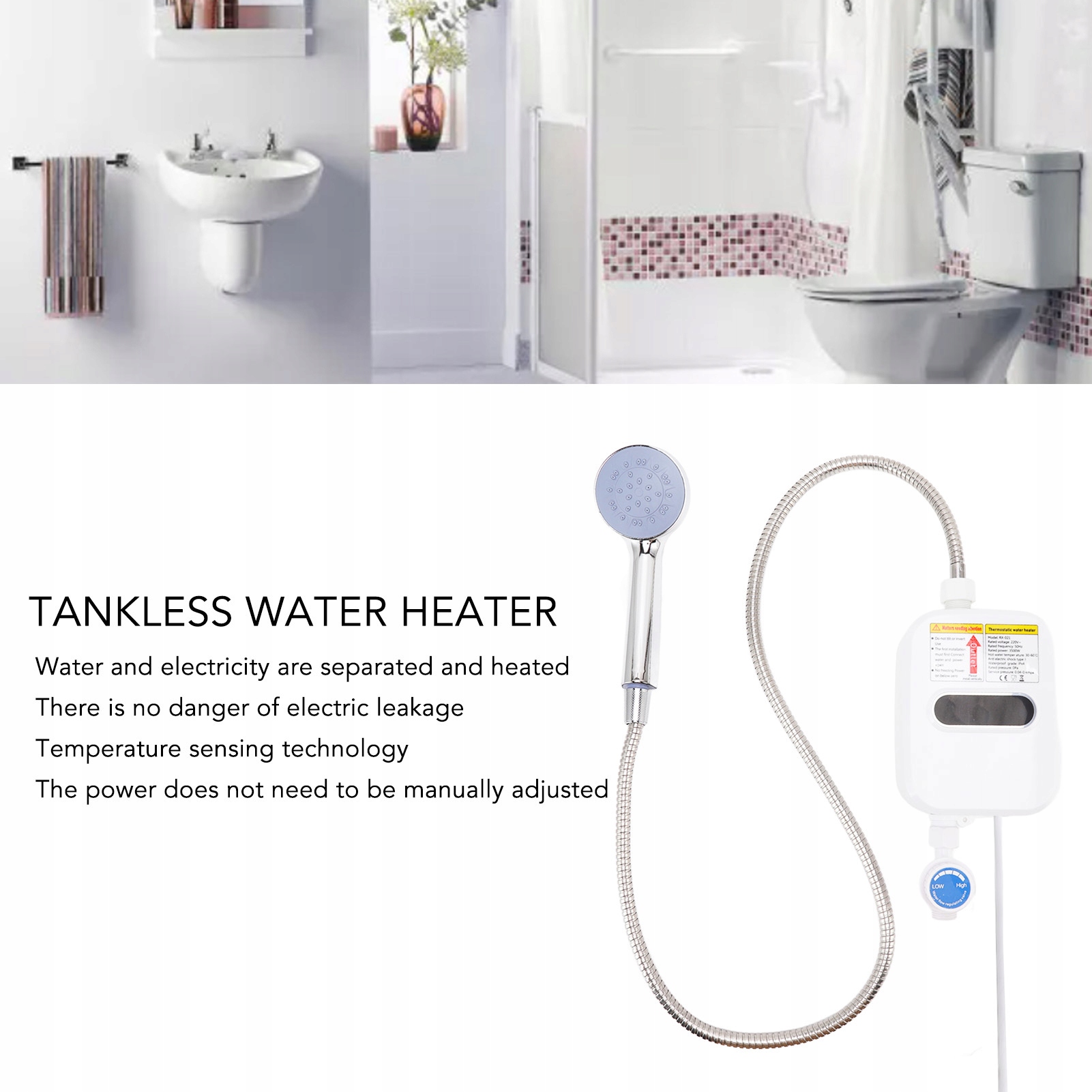 PRZEPŁYWOWY PODGRZEWACZ WODY PRYSZNIC 3500 W LED Kod producenta VFFOT4283