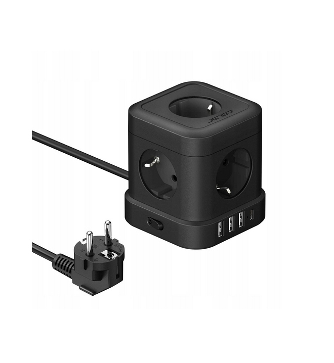 Jsver zásuvková lišta přepínač 9v1 Ac Usb Typ-C