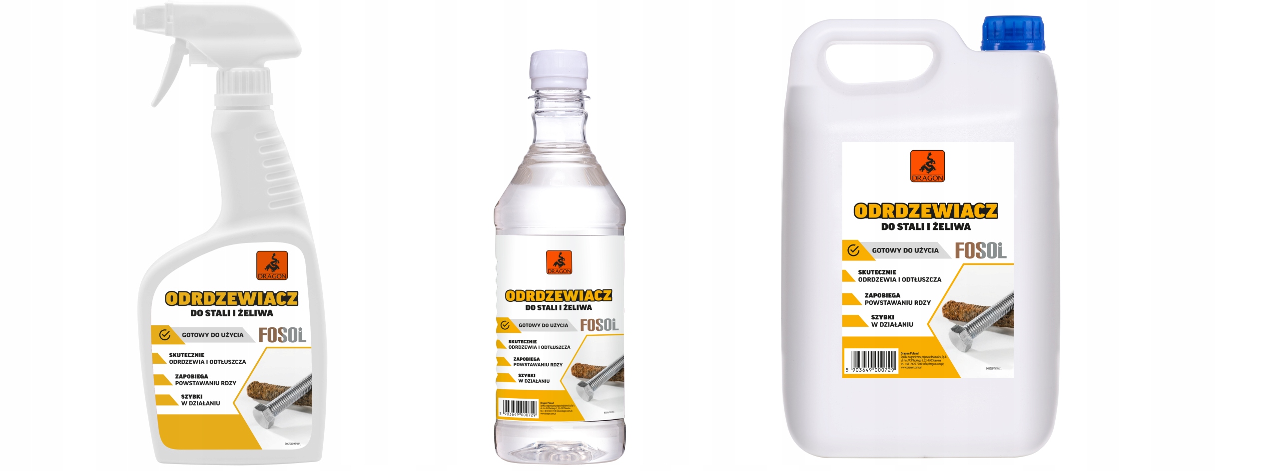 ODRDZEWIACZ DO STALI I ŻELIWA 5 L FOSOL DRAGON Numer katalogowy producenta DOSZ05/TW