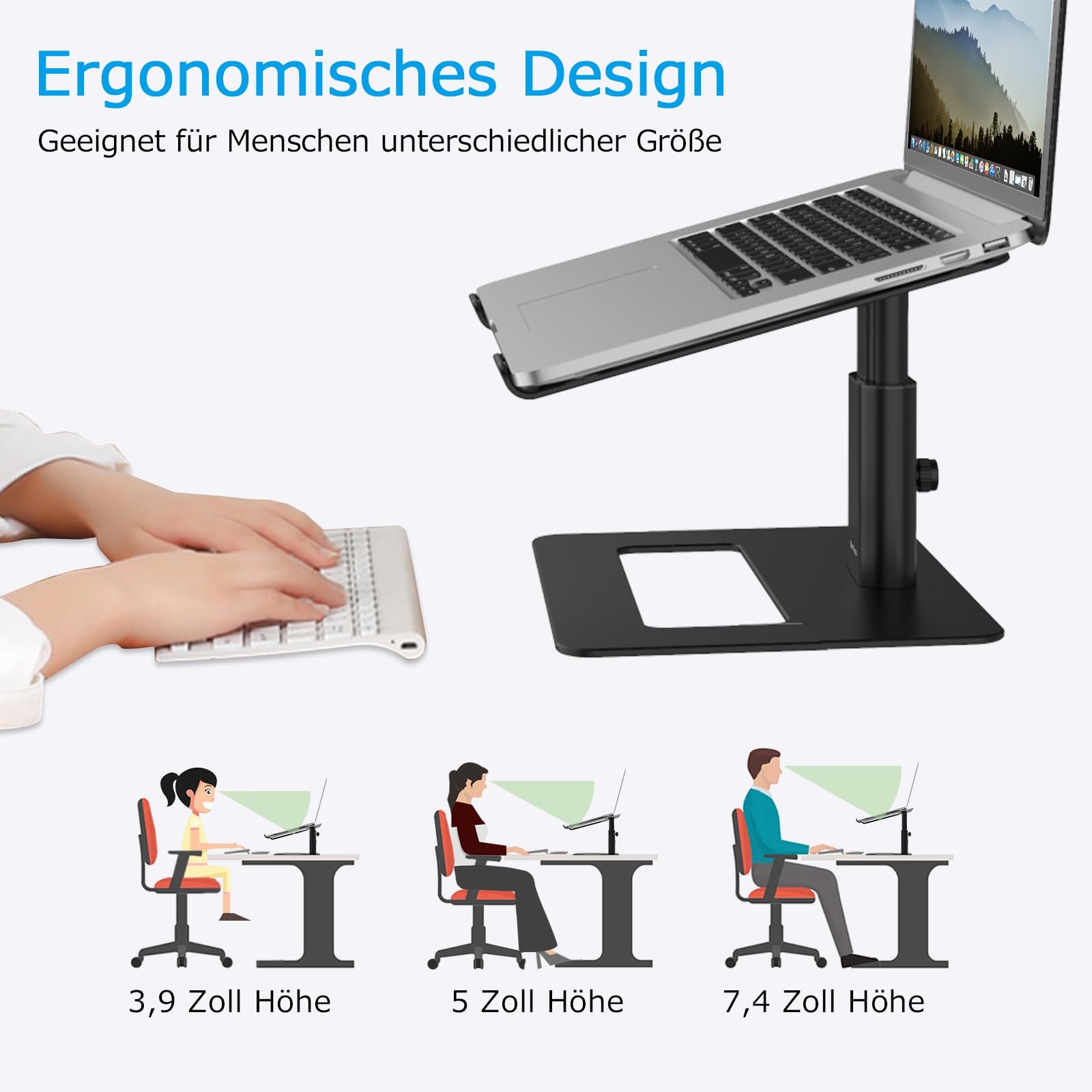 BOYATA Stojak Na Laptopa Regulowany Aluminiowy — miniatura 4