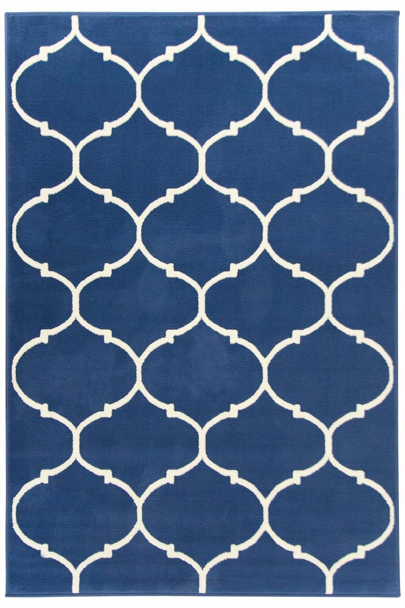 

160x225 cm Niebieski Jeansowy Dywan Luna Maroko