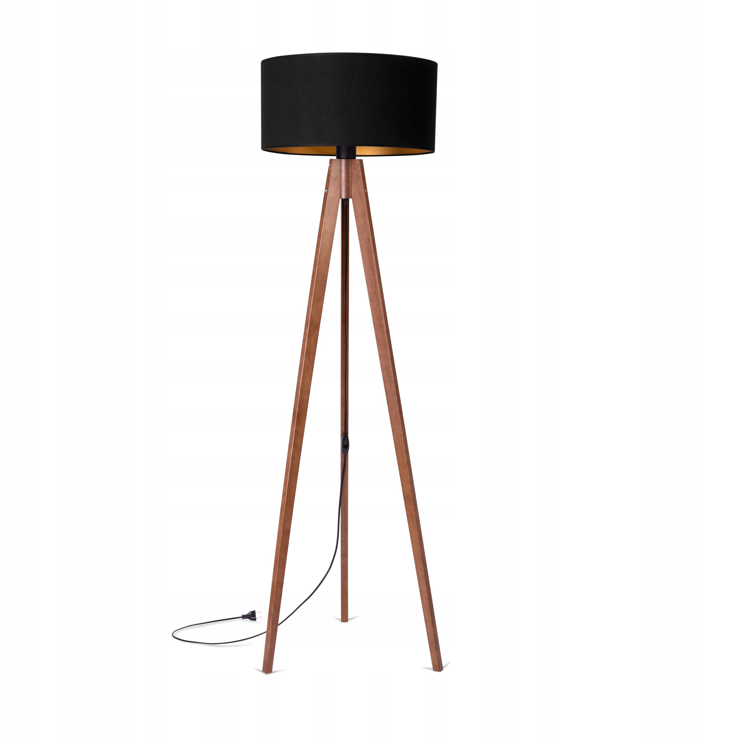 

Lampa Stojąca Podłogowa Trójnóg Drewniany Abażur
