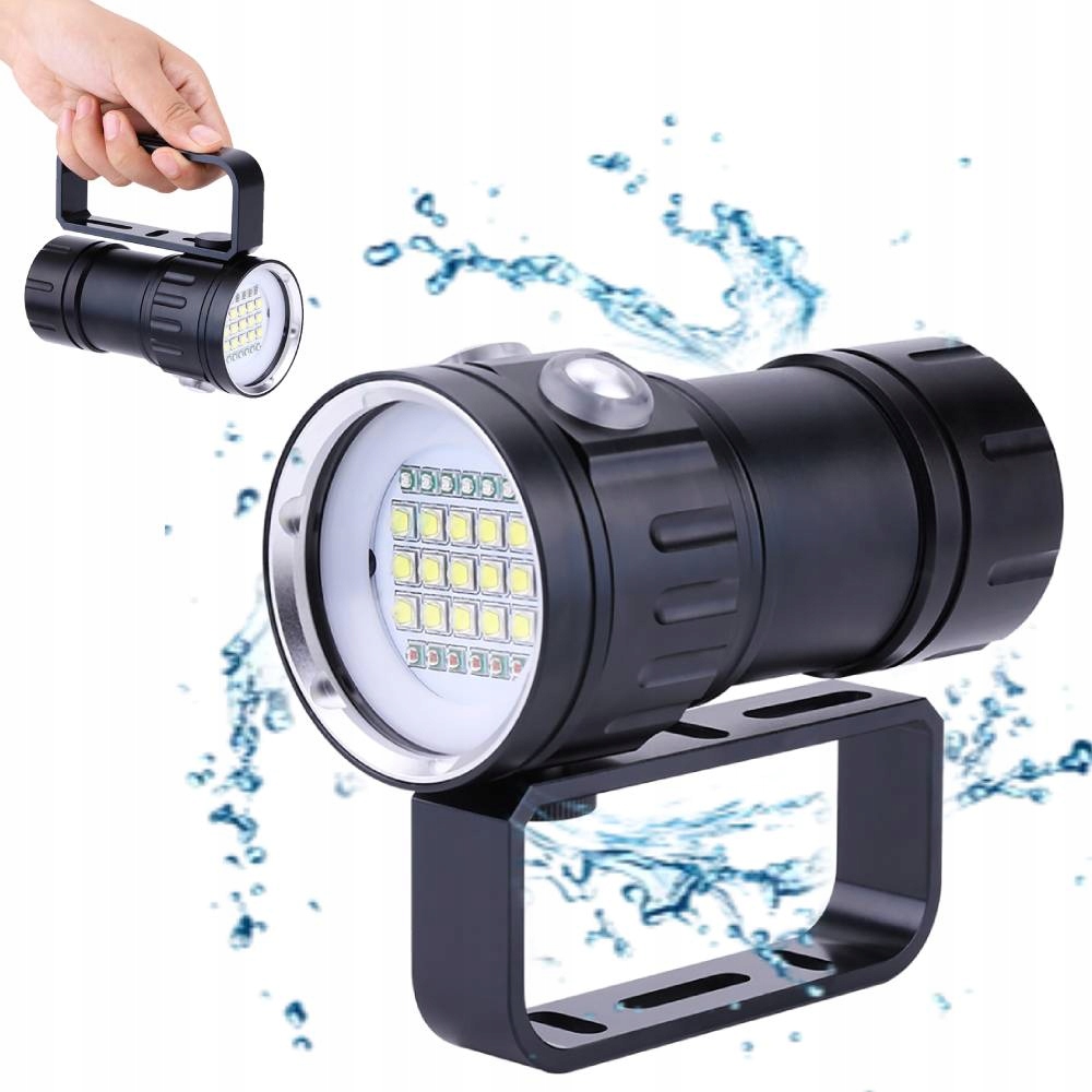 Latarka Nurkowa Led IPX8 18000lm 300-500m Podwodna Latarka 180W