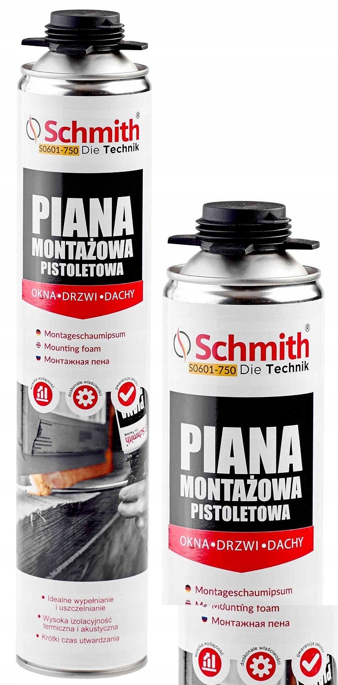 

Piana Montażowa Pistoletowa 750ml Pianka Schmith