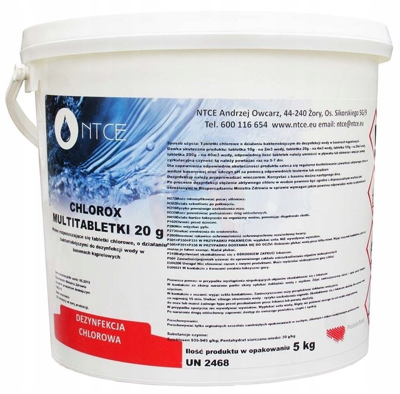 

10w1 Tabletki 20g Multi Basen Chemia Chlor 5kg