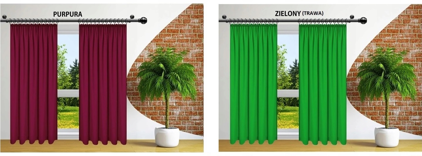 GOTOWE ZASŁONY NA ŻABKI 140x250 ZASŁONA NA TAŚMIE Gramatura 190 g/m²