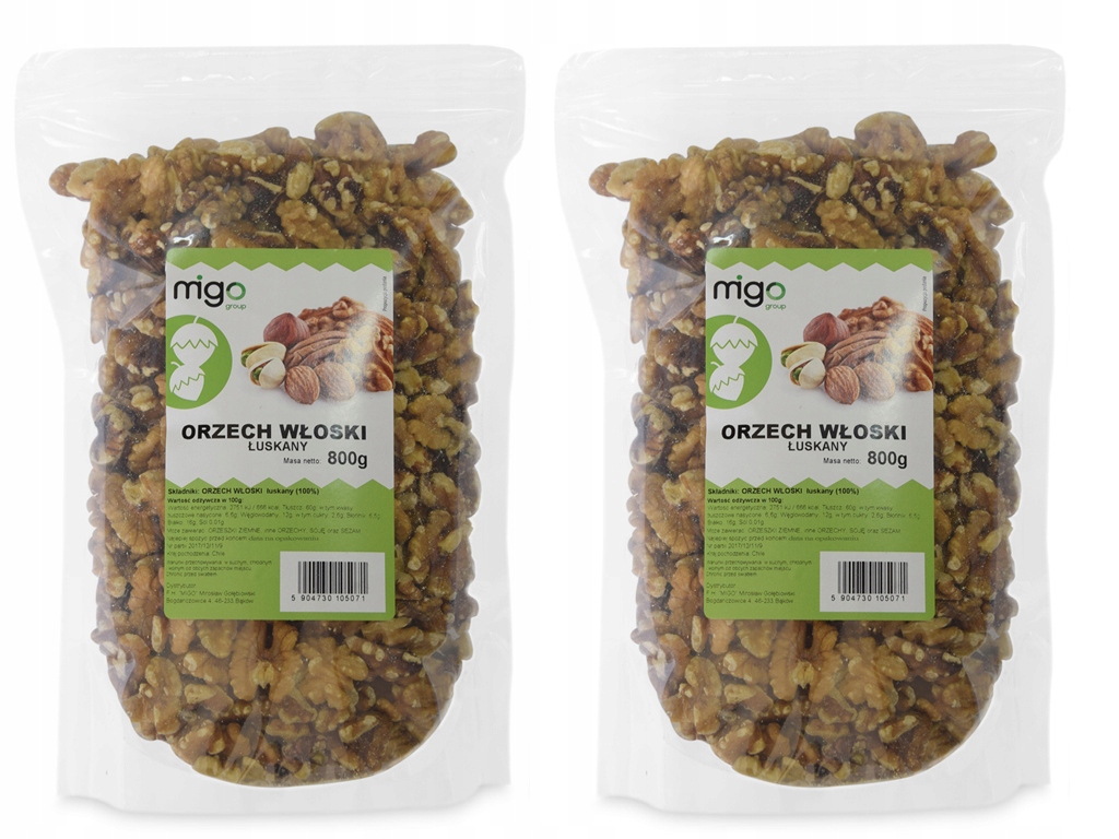 Levně Set x2 vlašské ořechy loupané 0,8 kg Přírodní