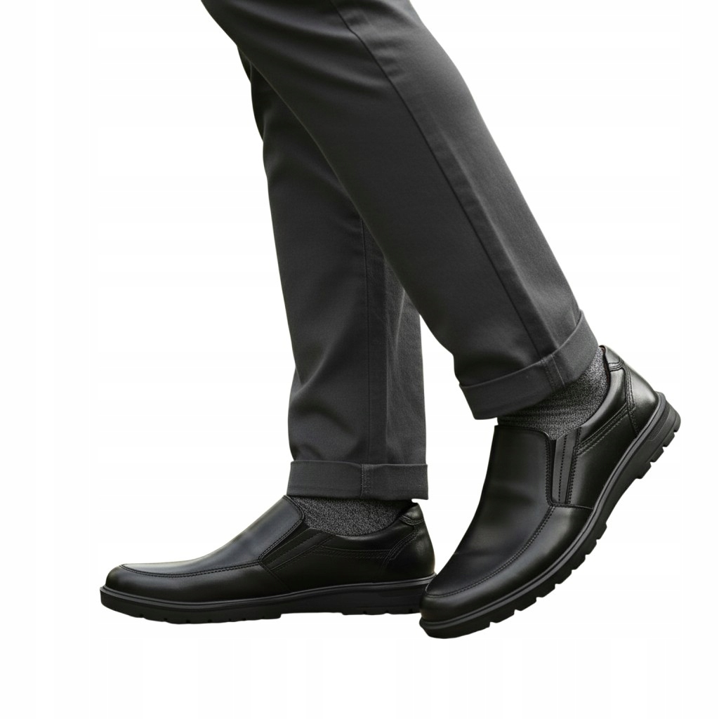 Tapi mokasíny pánské černé kožené nazouvací casual 40