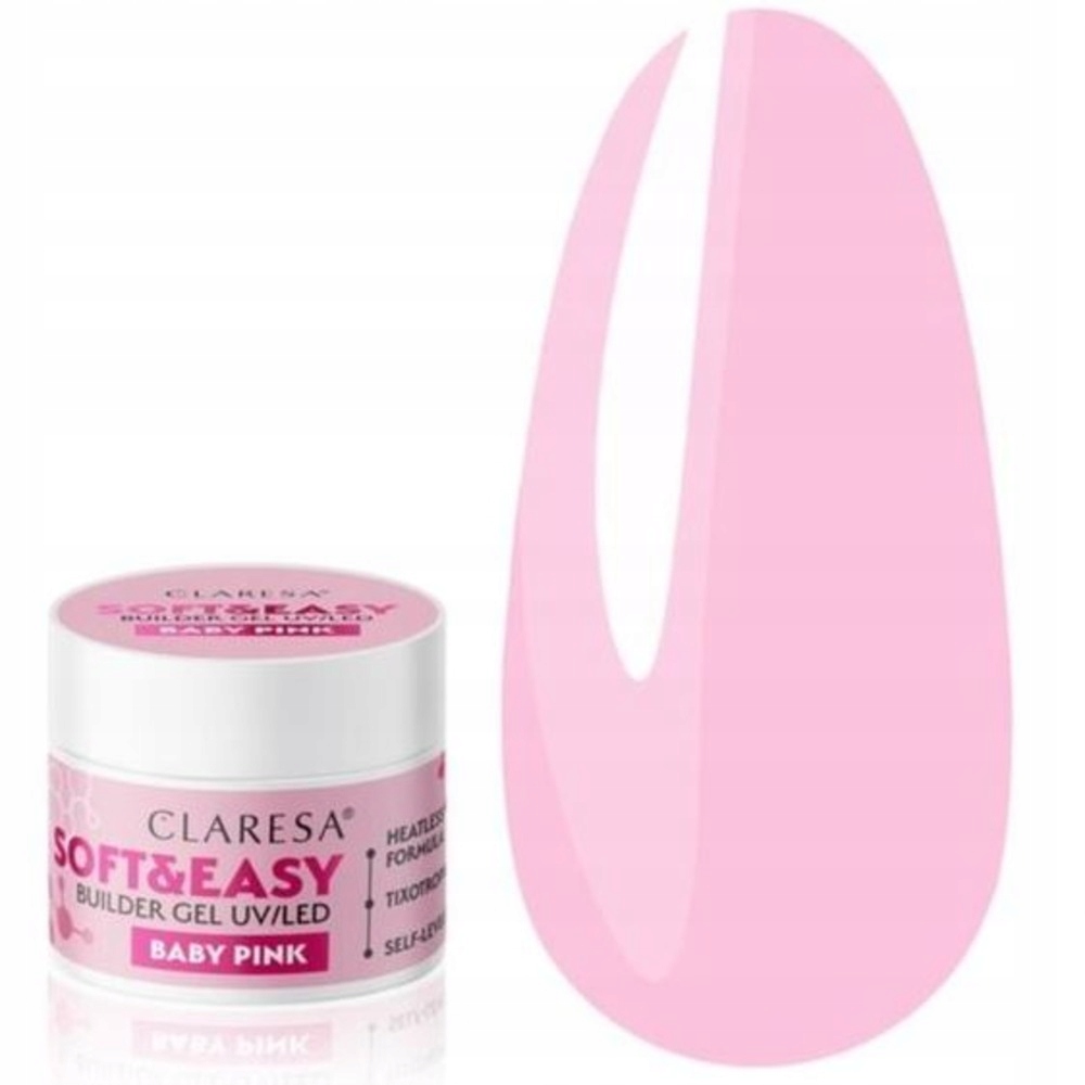 Stavební gel Claresa Soft&easy Builder Gel Baby Pink růžový 90 g
