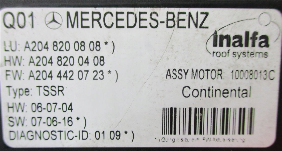 Панорама крыши мотор MERCEDES W204 A2048200808