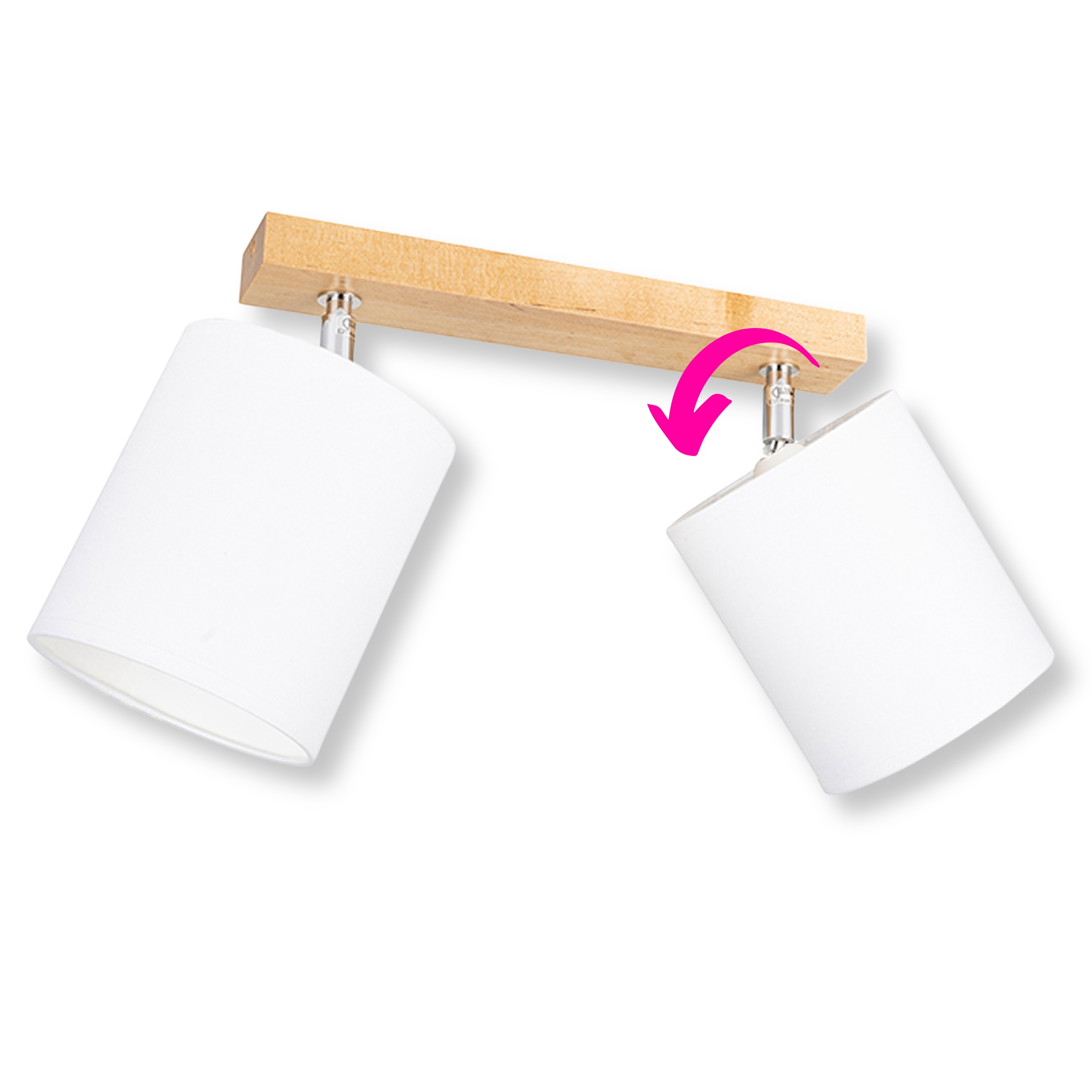 Lišta Dřevo Lampa Nastavitelná Stropní Svítidlo Stropní Stínidlo Bílá E27 Led