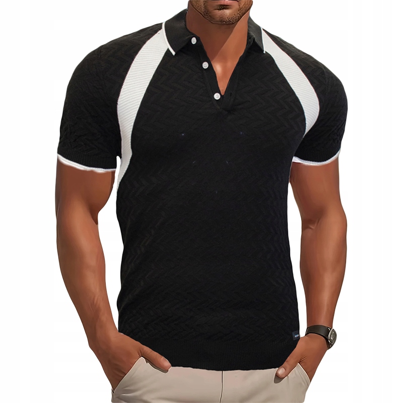 Pánské polo Elegance Černá Klasika Premium Elastický Materiál Přiléhavý