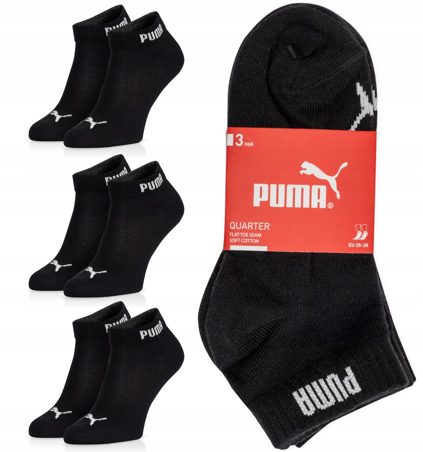 

Skarpety Puma quarter 3-pack czarne 47/49