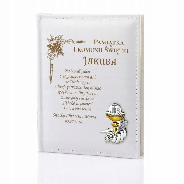 

Album Na Zdjęcia Pamiątka Komunii srebro Grawer