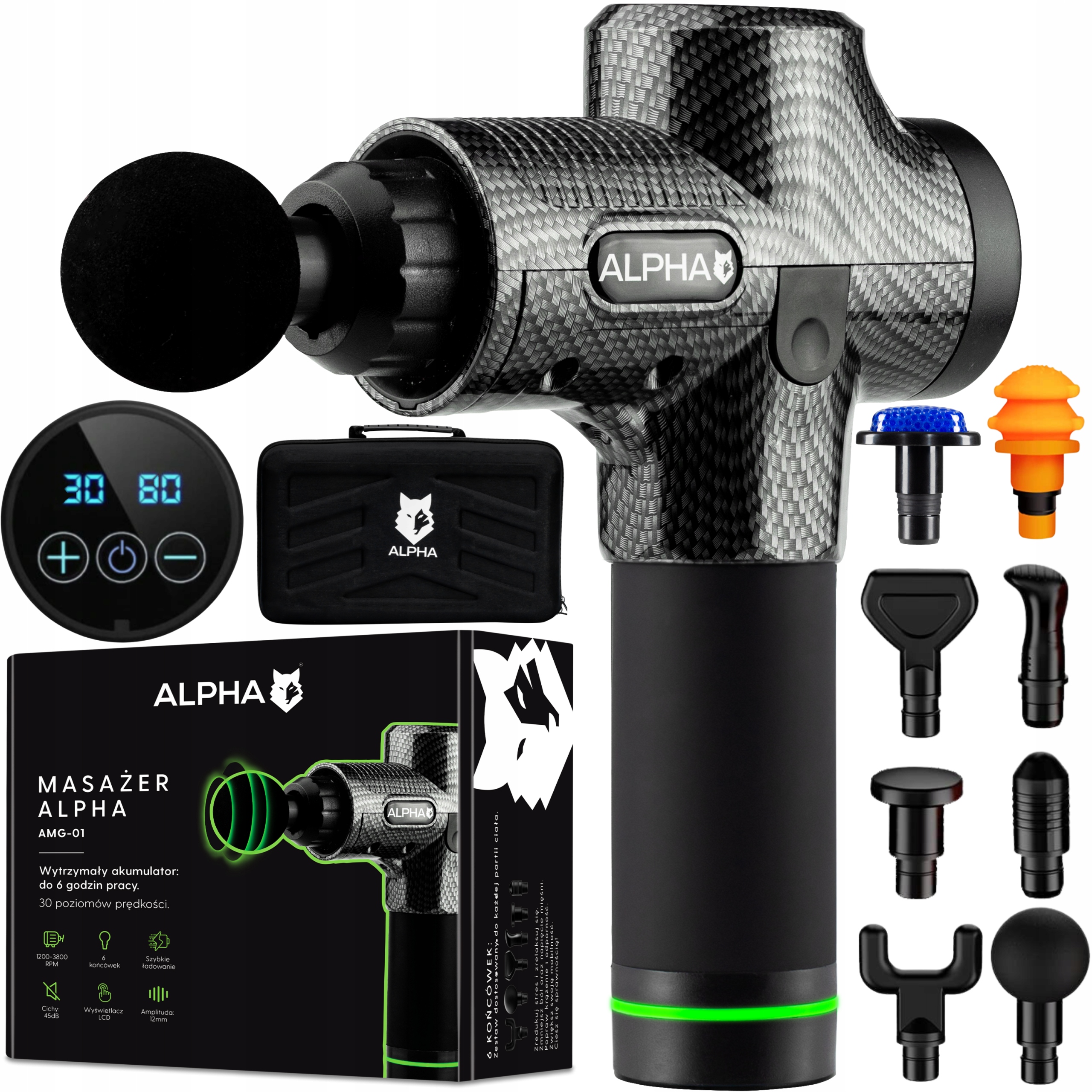 PISTOLET DO MASAŻU MASAŻER DO PLECÓW CIAŁA MASSAGE GUN PRO ALPHA