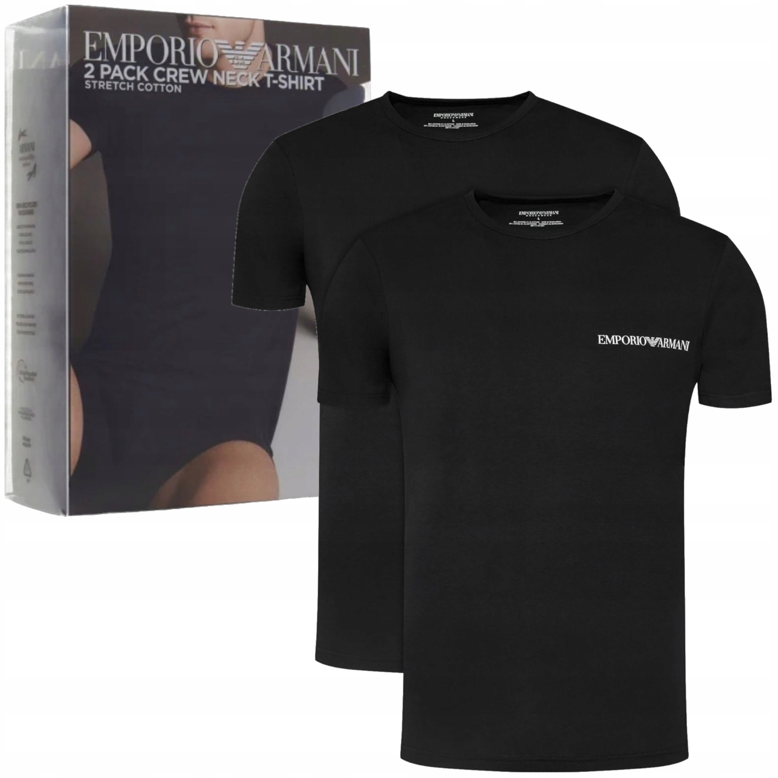 Tričko tričko Emporio Armani sada 2 černých triček, velikost S