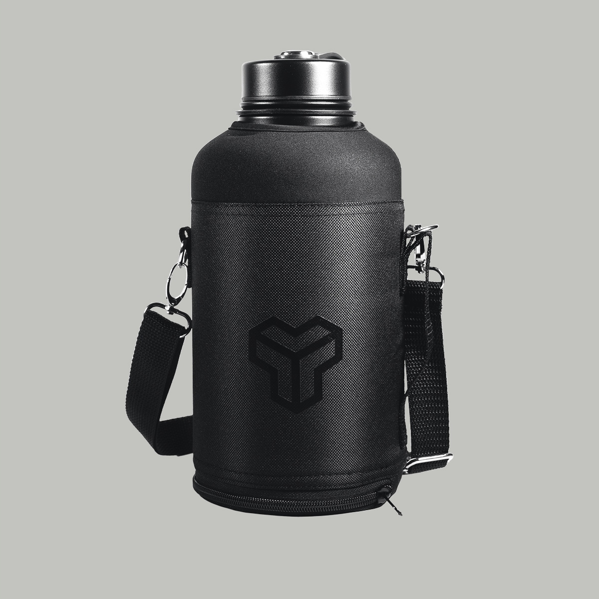 Duża Stylowa Butelka Bidon Sportowy Stalowy Na Ramię Water Jug Strix 1.8L