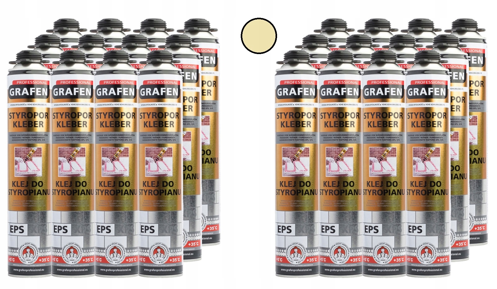 24x Pianoklej Lepidlo na polystyren Grafen Xps Eps Bílé Grafitové