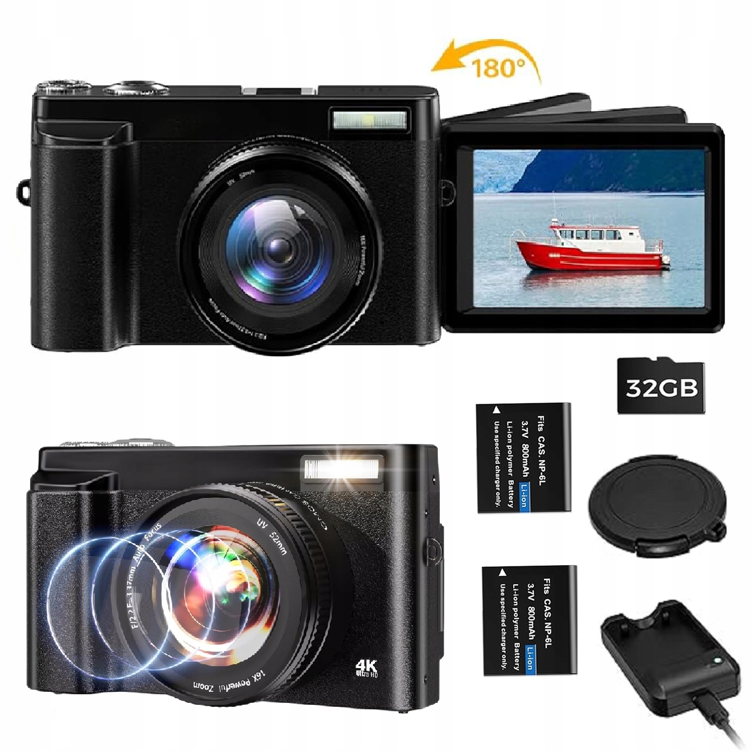Digitální fotoaparát DC101LAF 3648*2048P 48MP 4K 16x Optický Zoom 32GB Sd
