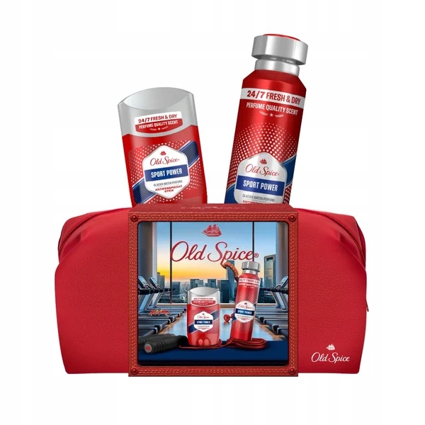 2x Old Spice Sport Power Zestaw Kosmetyczka Deo Sztyft+ Żel