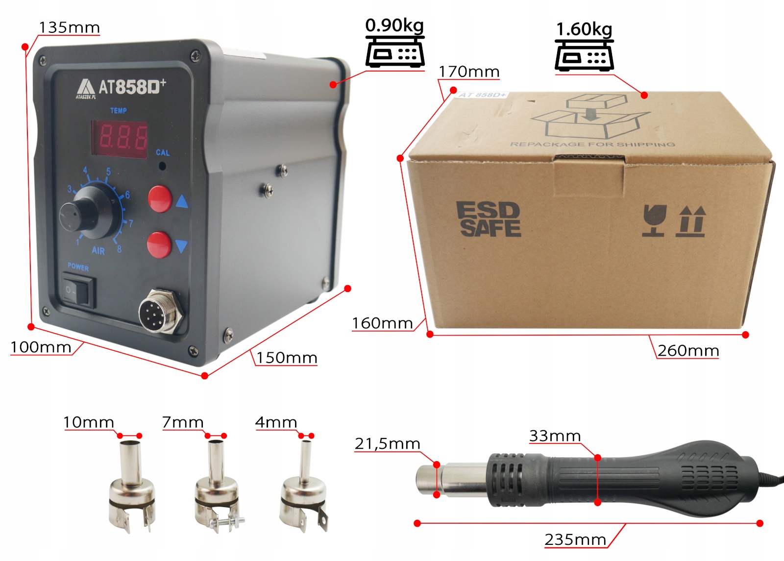 SPAWARKA do plastiku OPALARKA mała AT858 do naprawy AGD RTV AT-858 Marka Daro Narzędzia