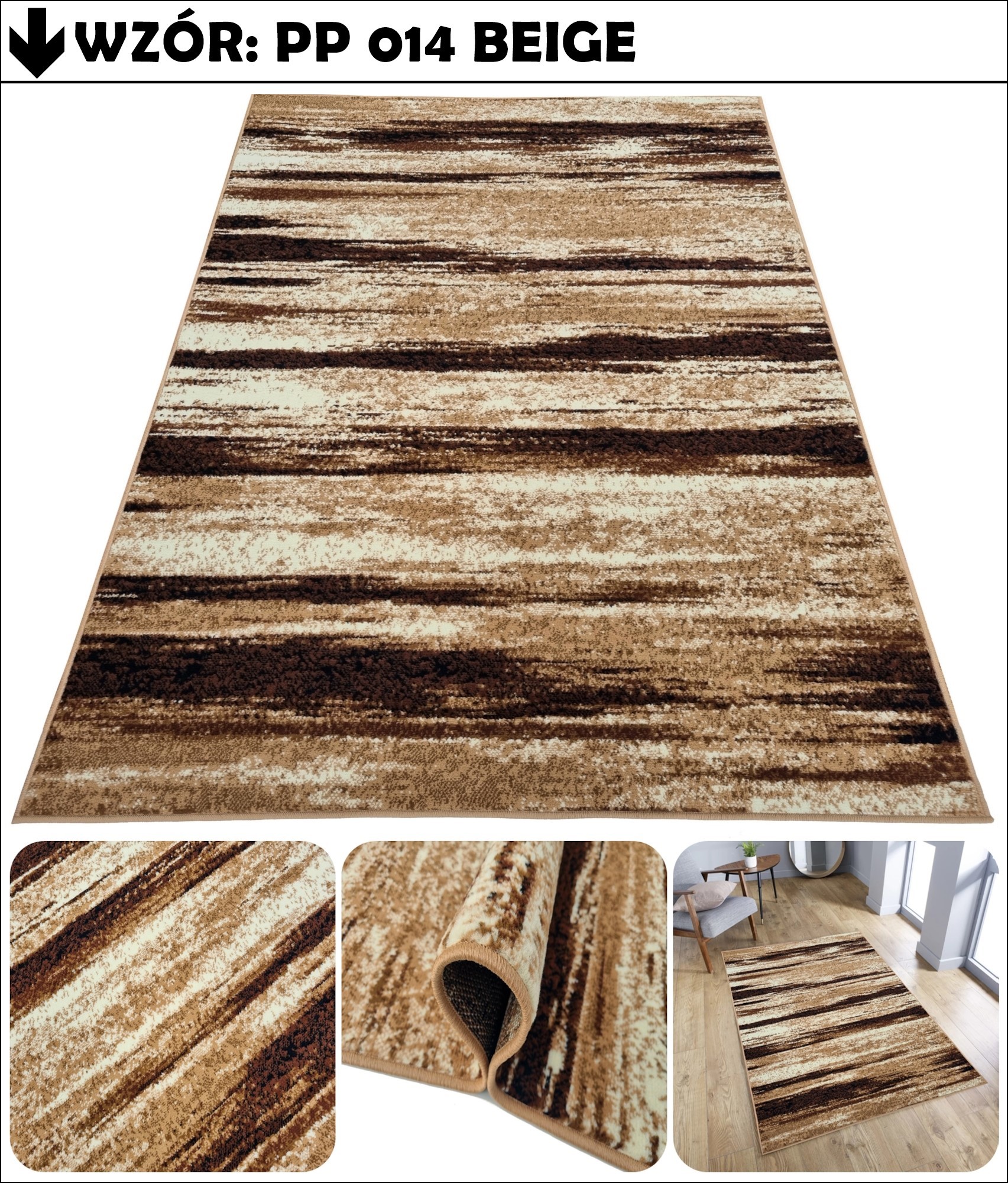 DYWAN RETRO 200x300 NOWOCZESNY OBSZYTY OBSZYTY BCF PLUSZOWY ~MIX WZORÓW Długość 300 cm