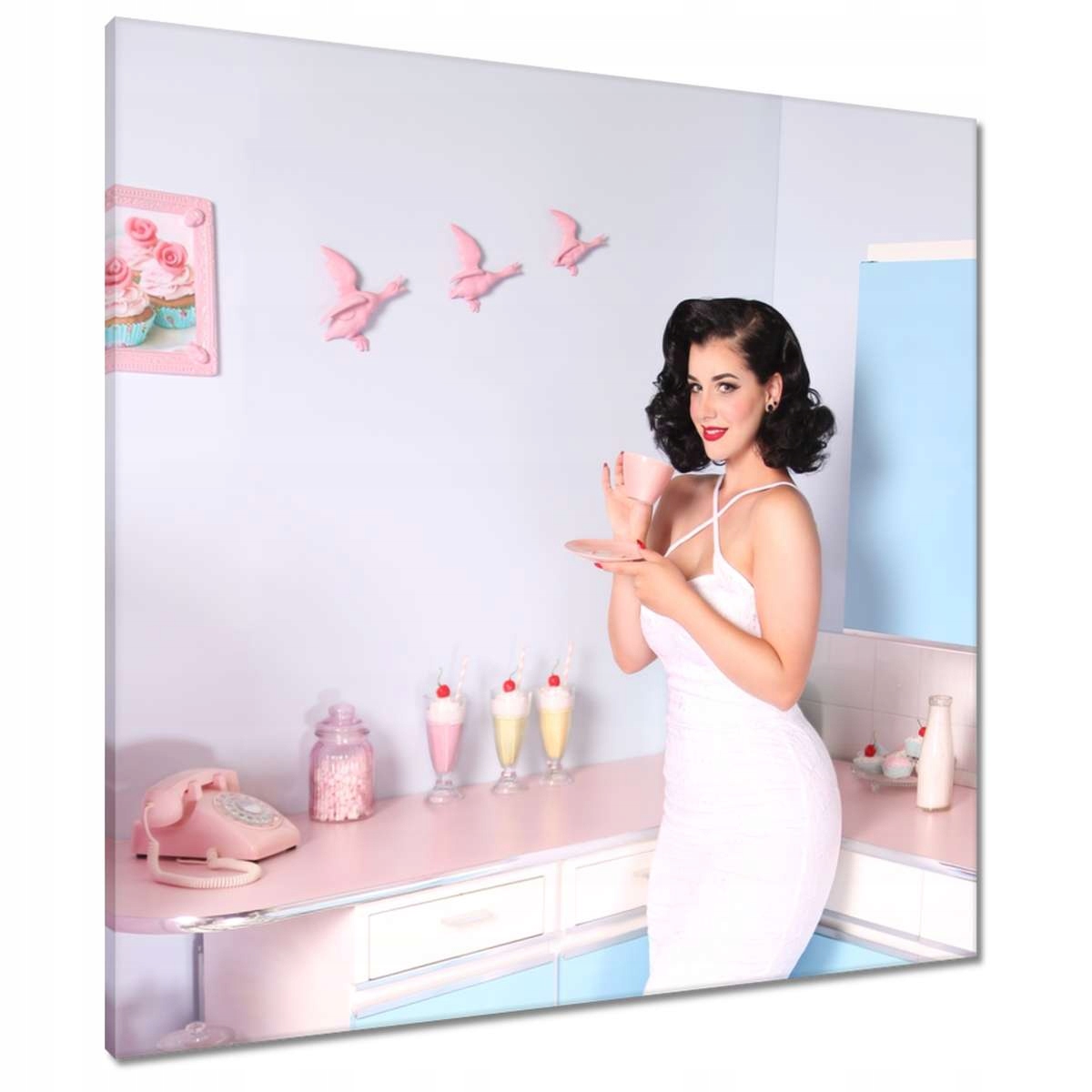 Obrazy 80x80 Vintage Žena Holka