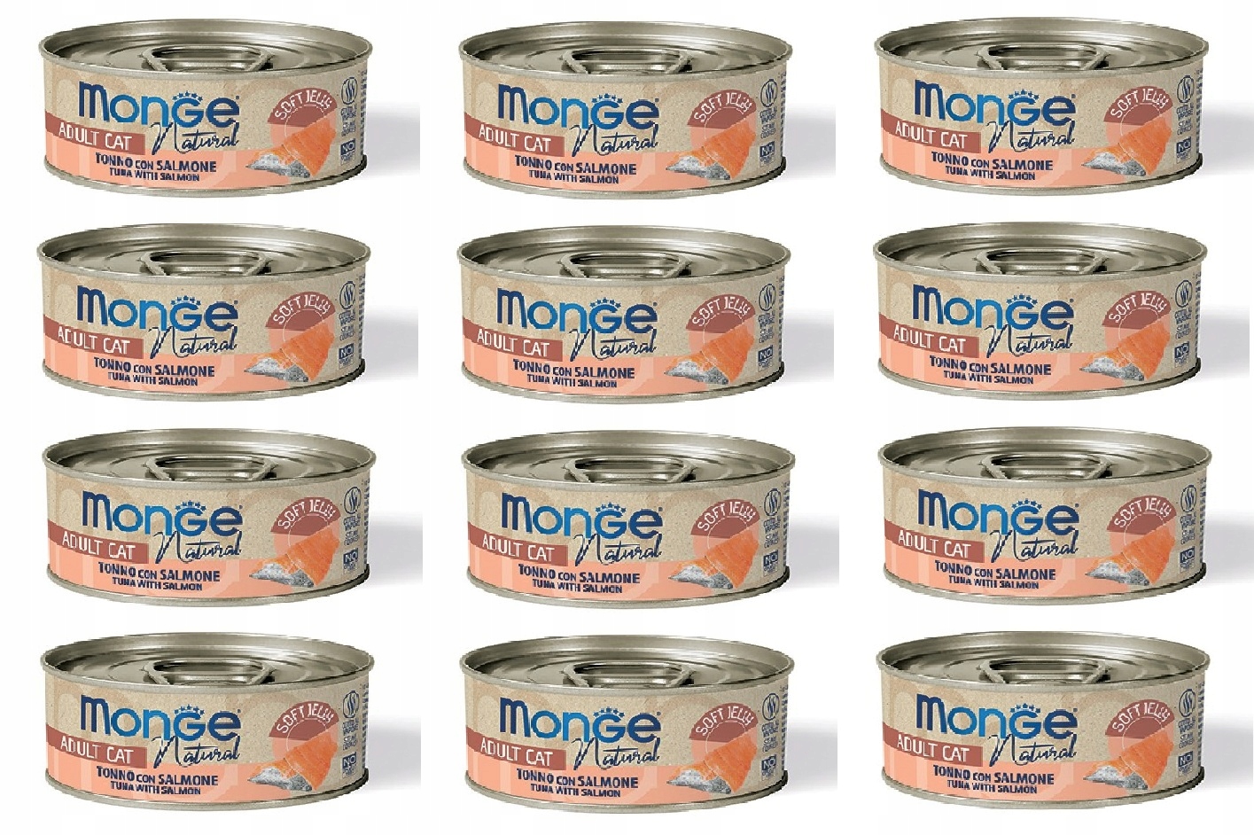 Levně Monge Jelly Tuňák s lososem 80g sada ks