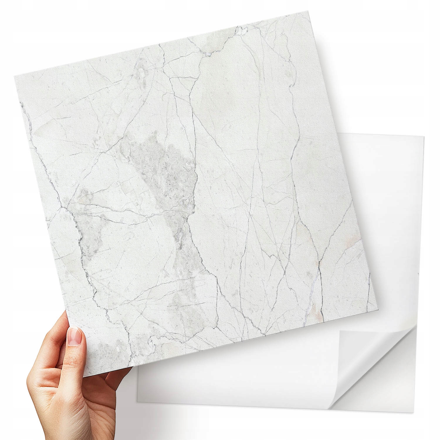 Sada vinylových dlaždic S Potiskem Motiv pravého mramoru 9x30x30 cm