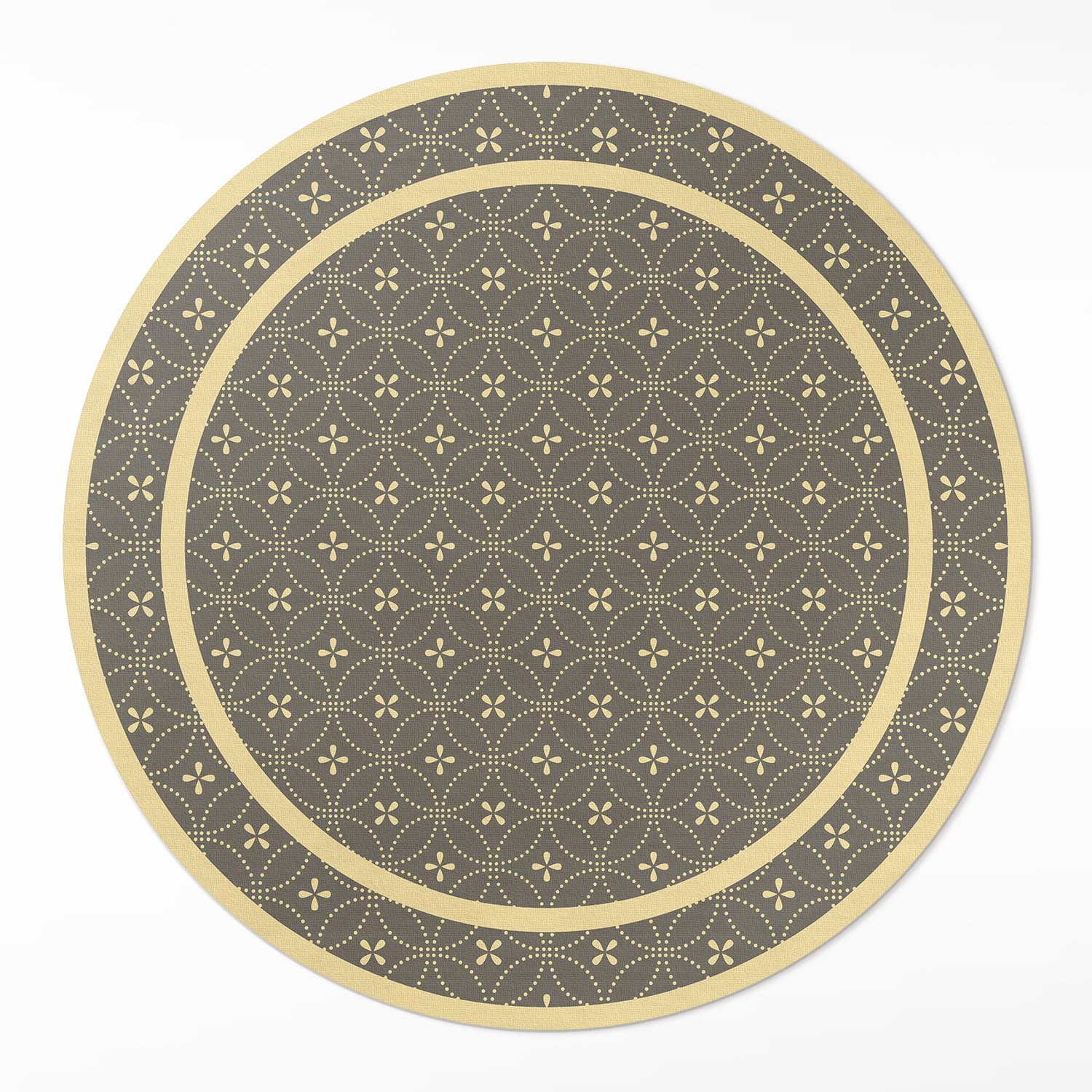 Moderní Kulatý Koberec Vinyl do obývacího pokoje Módní vzor Stylové kruhy ⌀ 130 cm