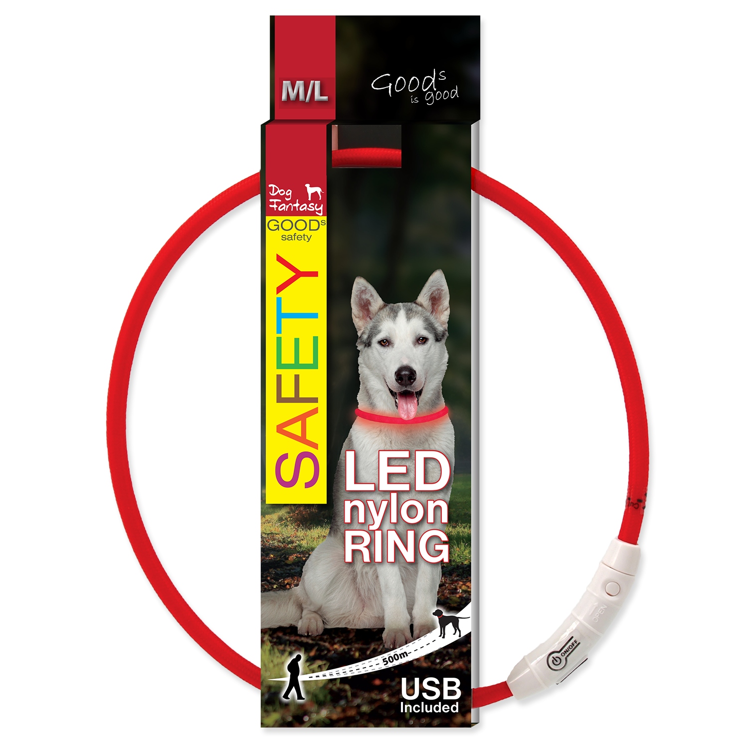 

Świecąca Obroża Led Dla Psa 65CM Regulowana Usb