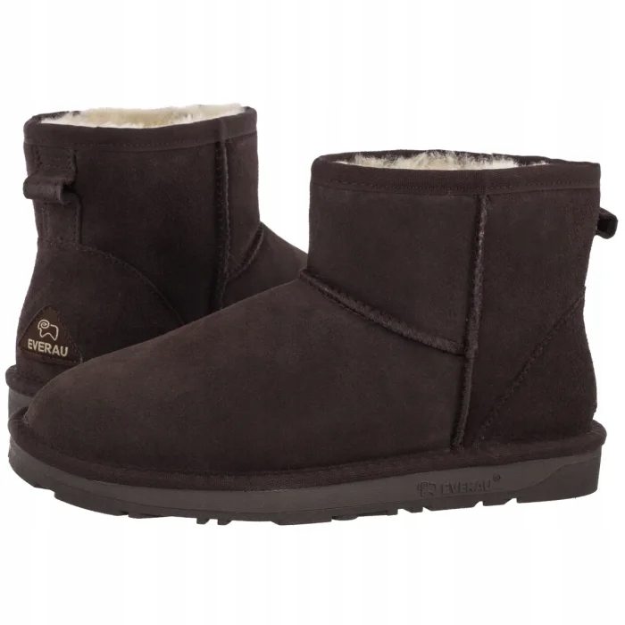 Kožené boty Damksie Kotníkové Boty Everau EAU3001 Chocolate Hnědé