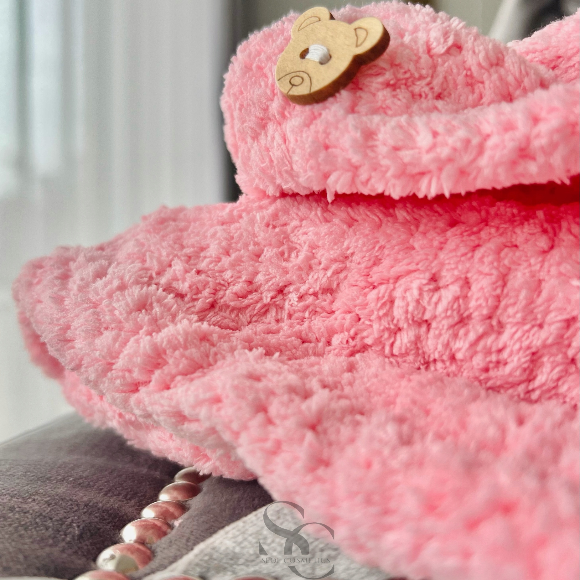 Turban do włosów ręcznik z mikrofibry do suszenia różowy SEOL Cosmetics Rodzaj inny