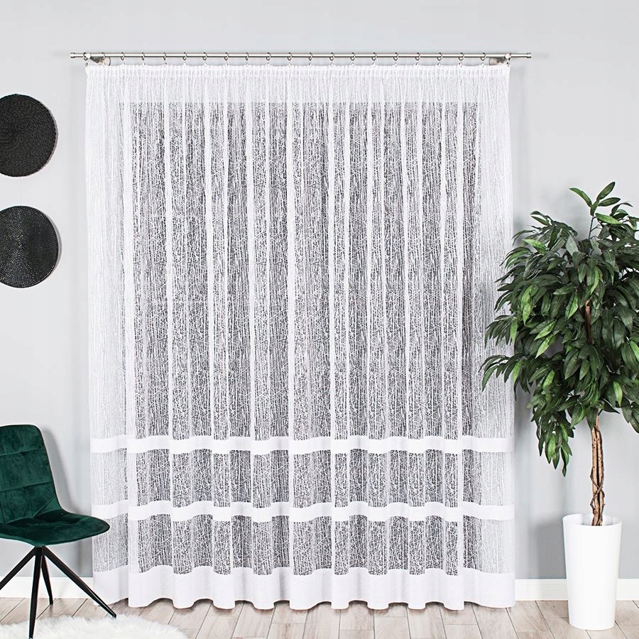 FIRANKA GOTOWA ŻAKARDOWA 230 x 400 CM. Z TAŚMĄ