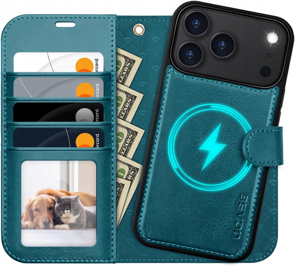 Etui z klapką Pokrowiec MagSafe 2w1 do Apple iPhone 17 Pro Max niebieski