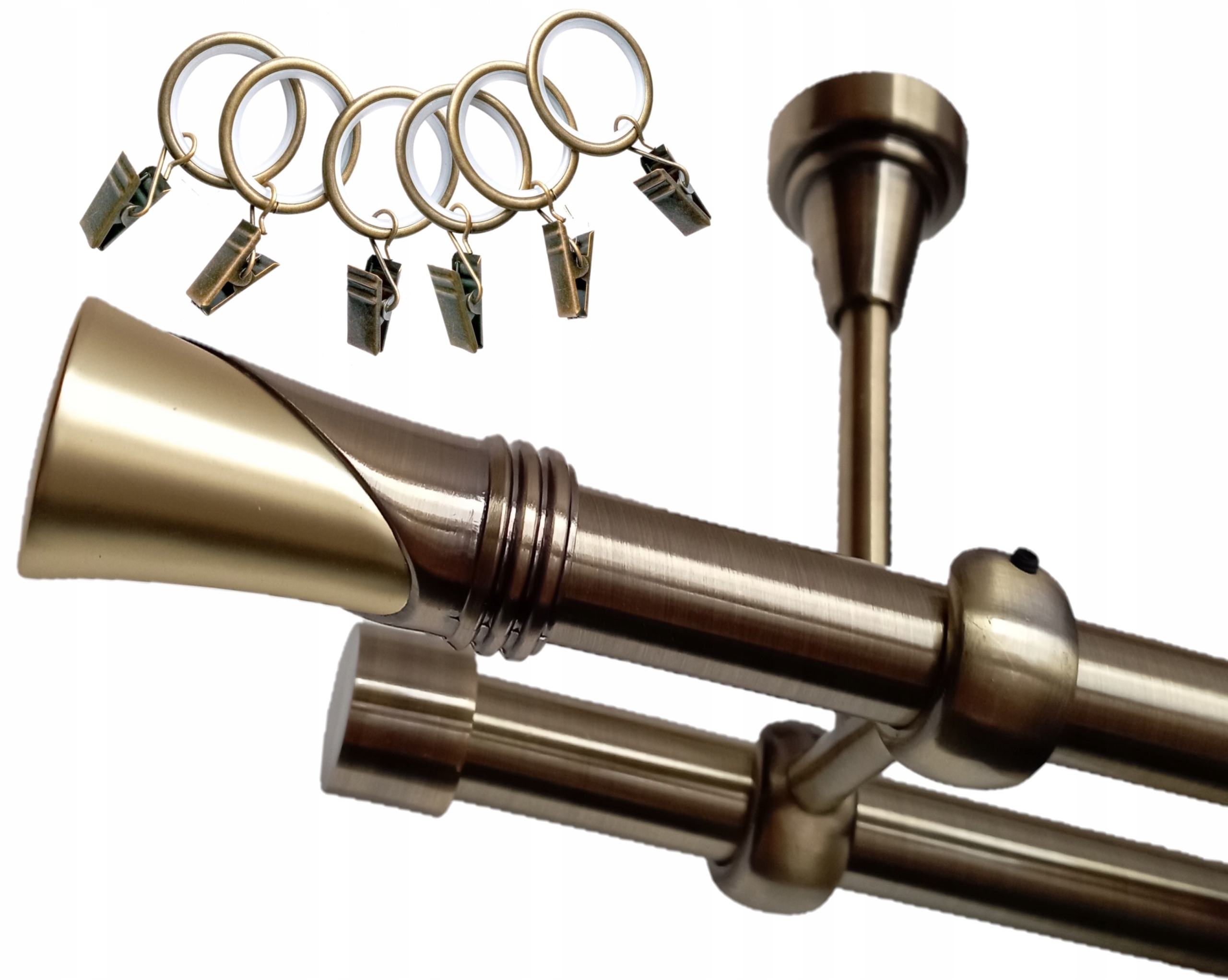 

Metalowy Karnisz Podwójny Sufitowy Fi19+19/120cm