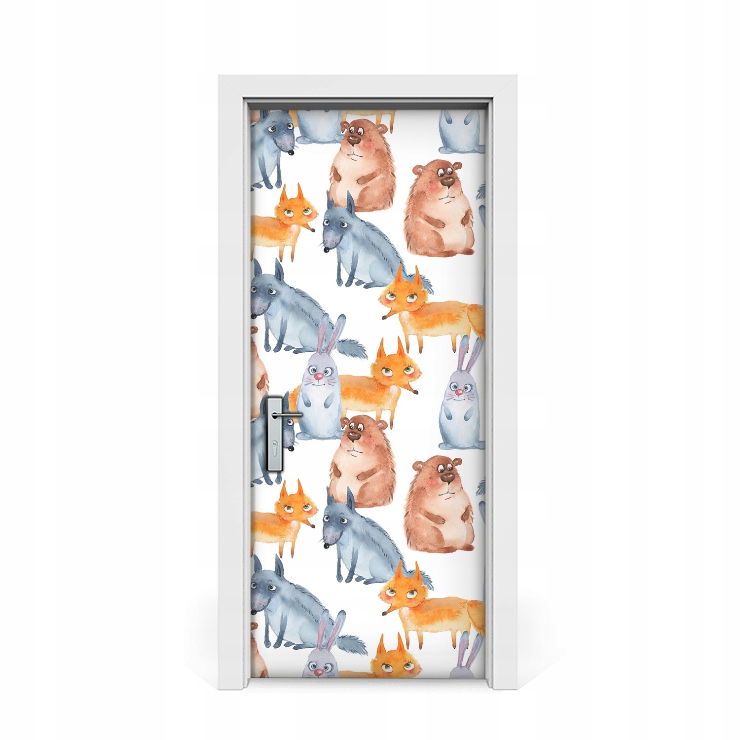 

Naklejka na drzwi okleina Słodkie zwierzaki 85x205