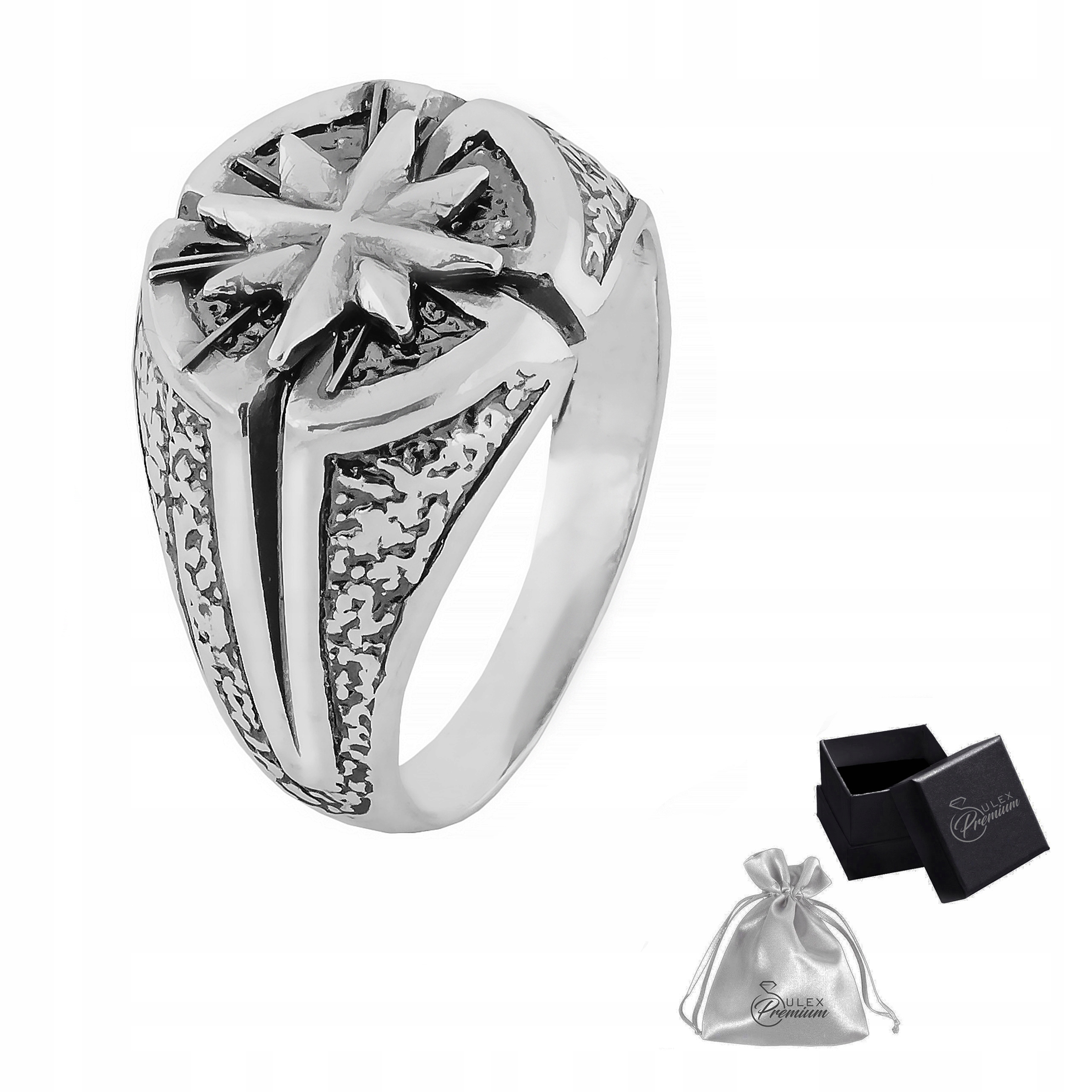 Stříbrný signet ryzost 925 Elegantní pánský prsten Růže Větrů vel. 19