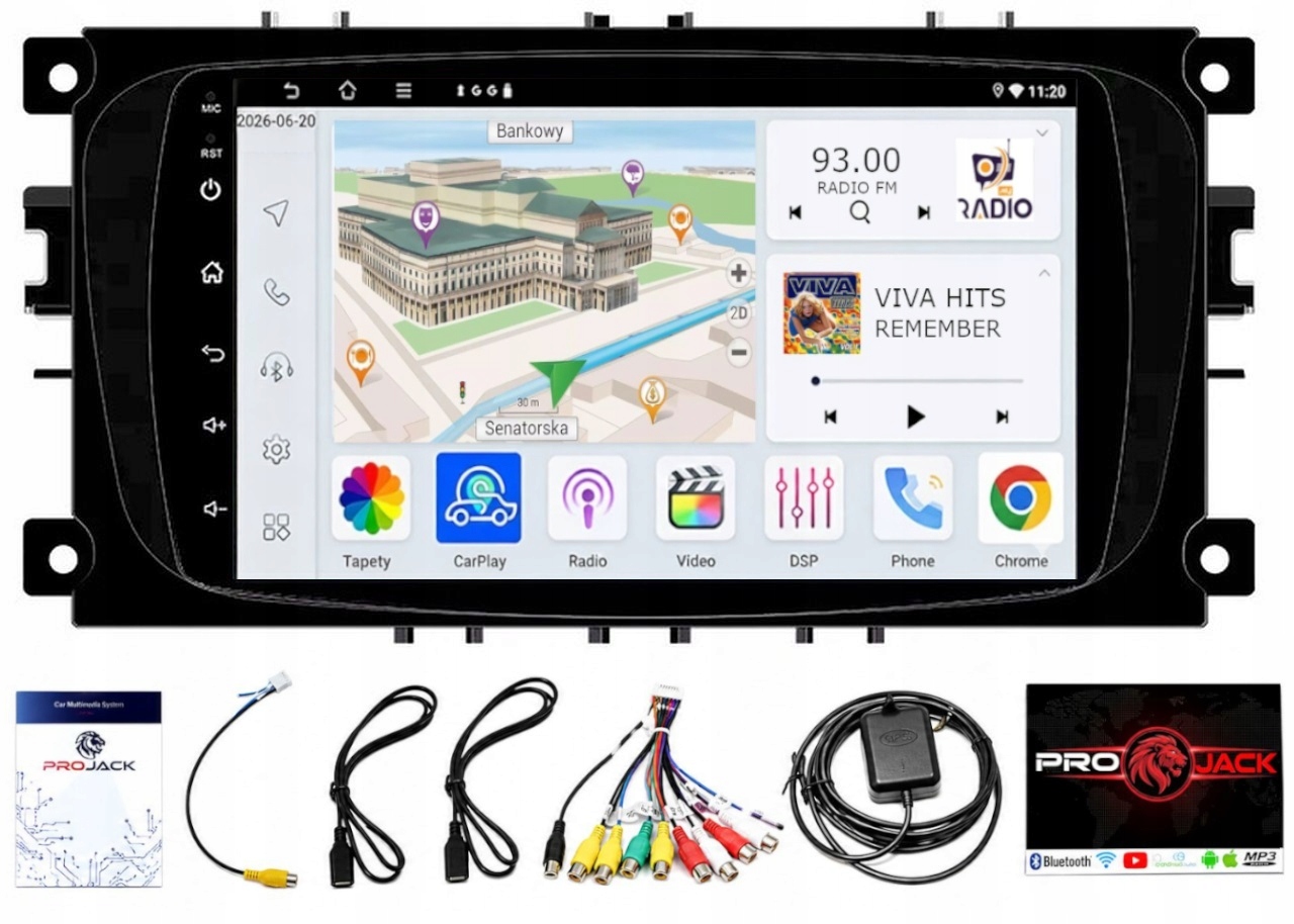 Rádio Navigácia Carplay Gps Android Ford Focus Mondeo Smax 4GB 64GB