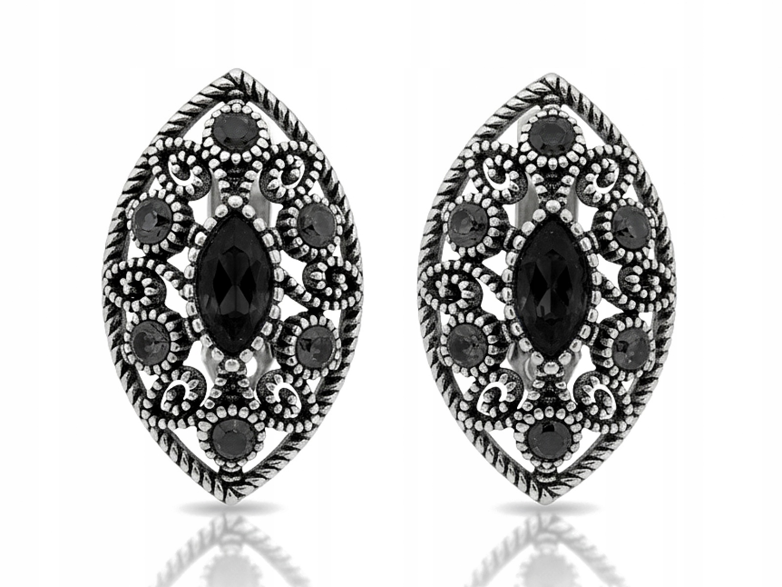 Dámské náušnice ze stříbra 925 Mandle s krystaly a anglickým zapínáním