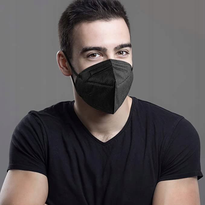 20x MASKA MASECZKA OCHRONNA FFP2 KN95 CE CZARNA Wyrób medyczny tak