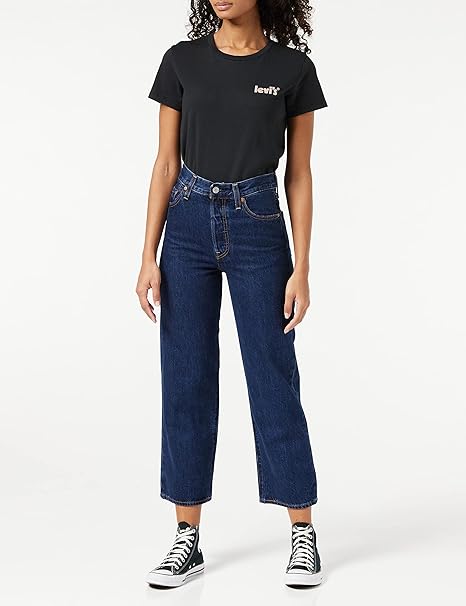 Levis Dámské Džíny Mom Jeans Dlouhé Tmavé Džíny 25/27 7BA