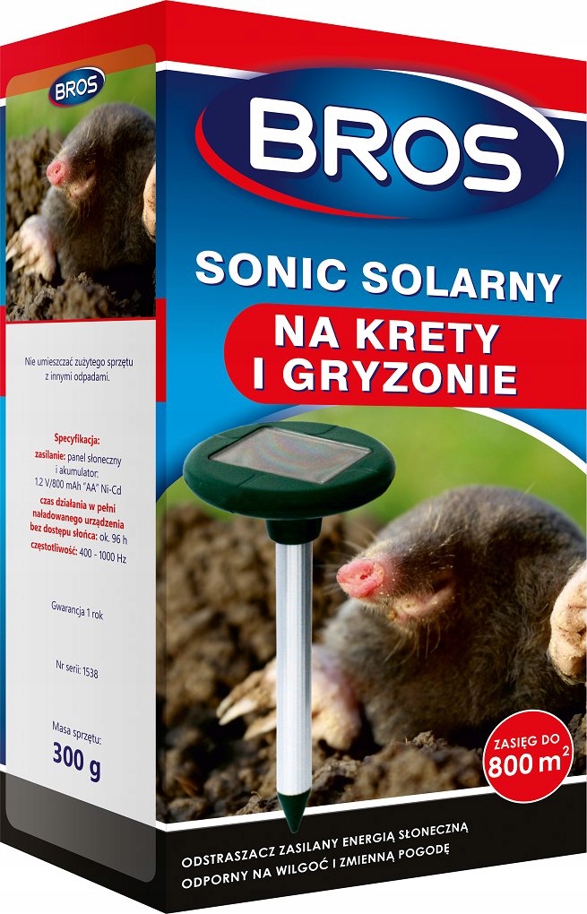 

Odstraszacz na Krety Sonic Solarny Bros