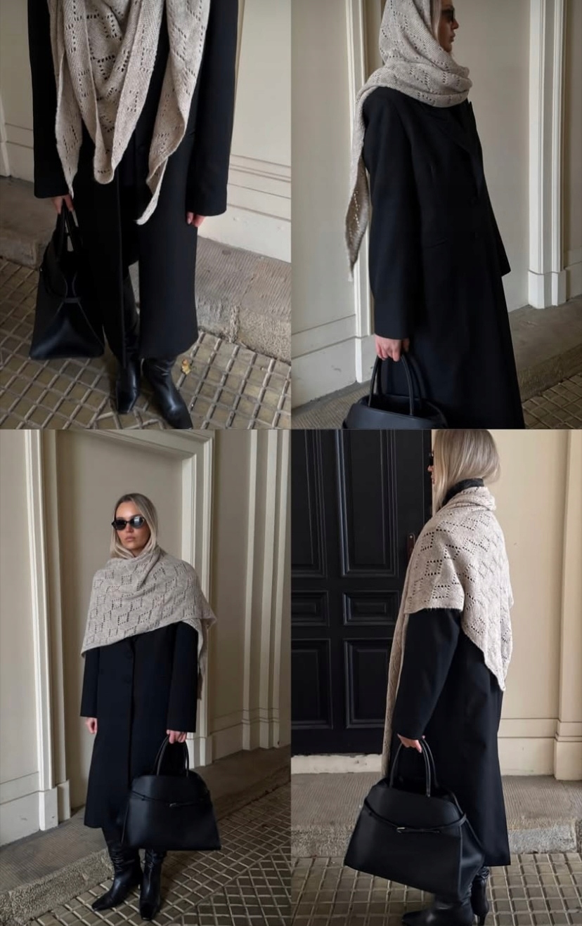 Dámský šátek Béžový Jasný Teplý Polský Výrobce